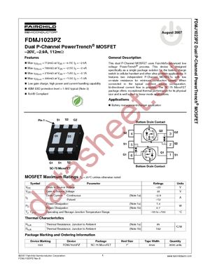 FDMJ1023PZ datasheet  